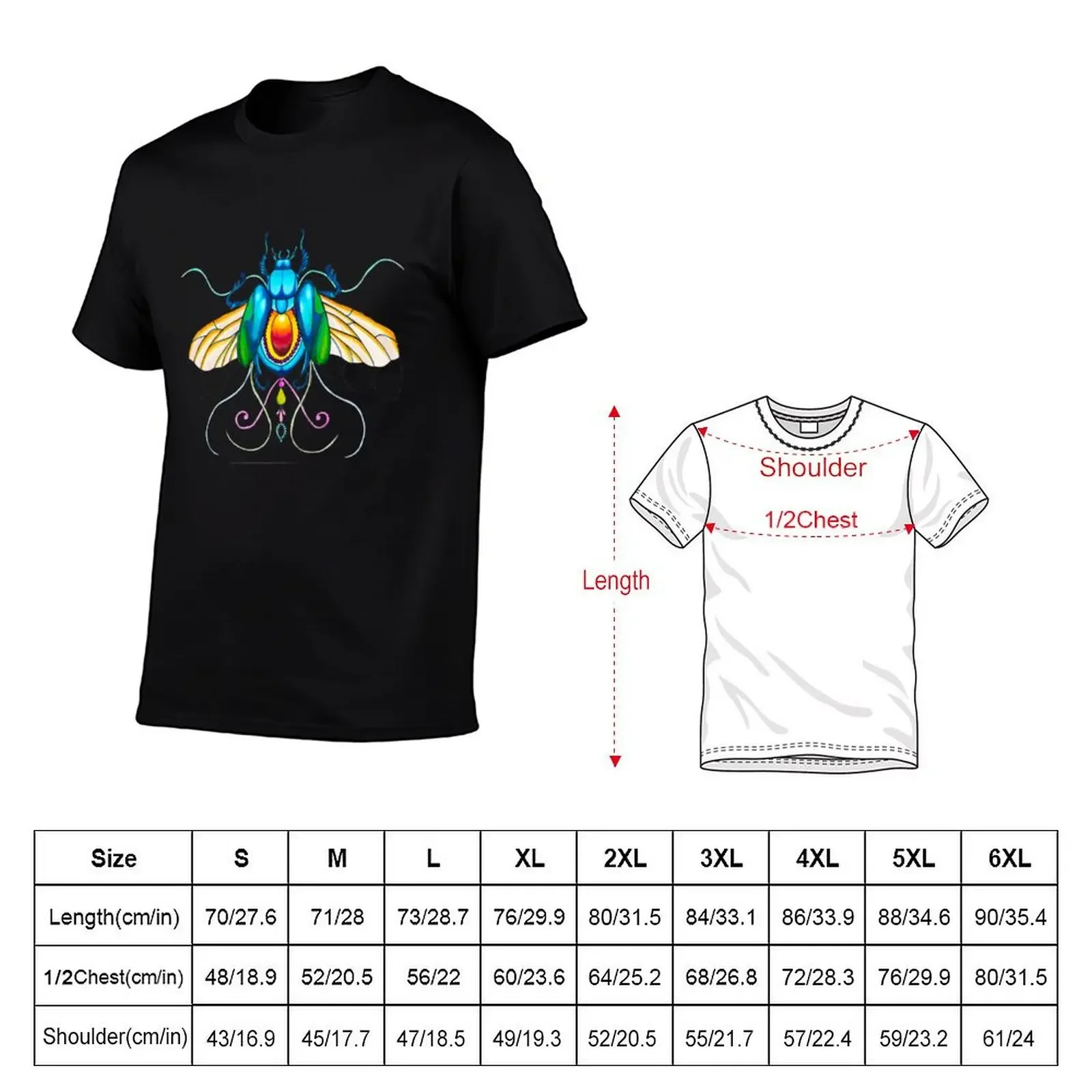 Jewel Beetle T-Shirt street wear blacks graphic t shirt vintage tees men clothing