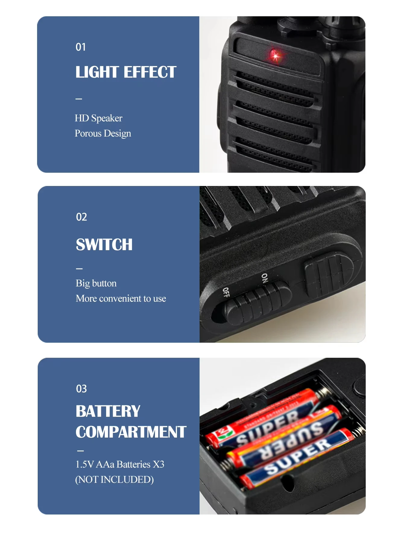 Walkie talkie brinquedo interfone diálogo pager sem fio jogo de comunicação interna e externa 2 tamanhos não inclui bateria