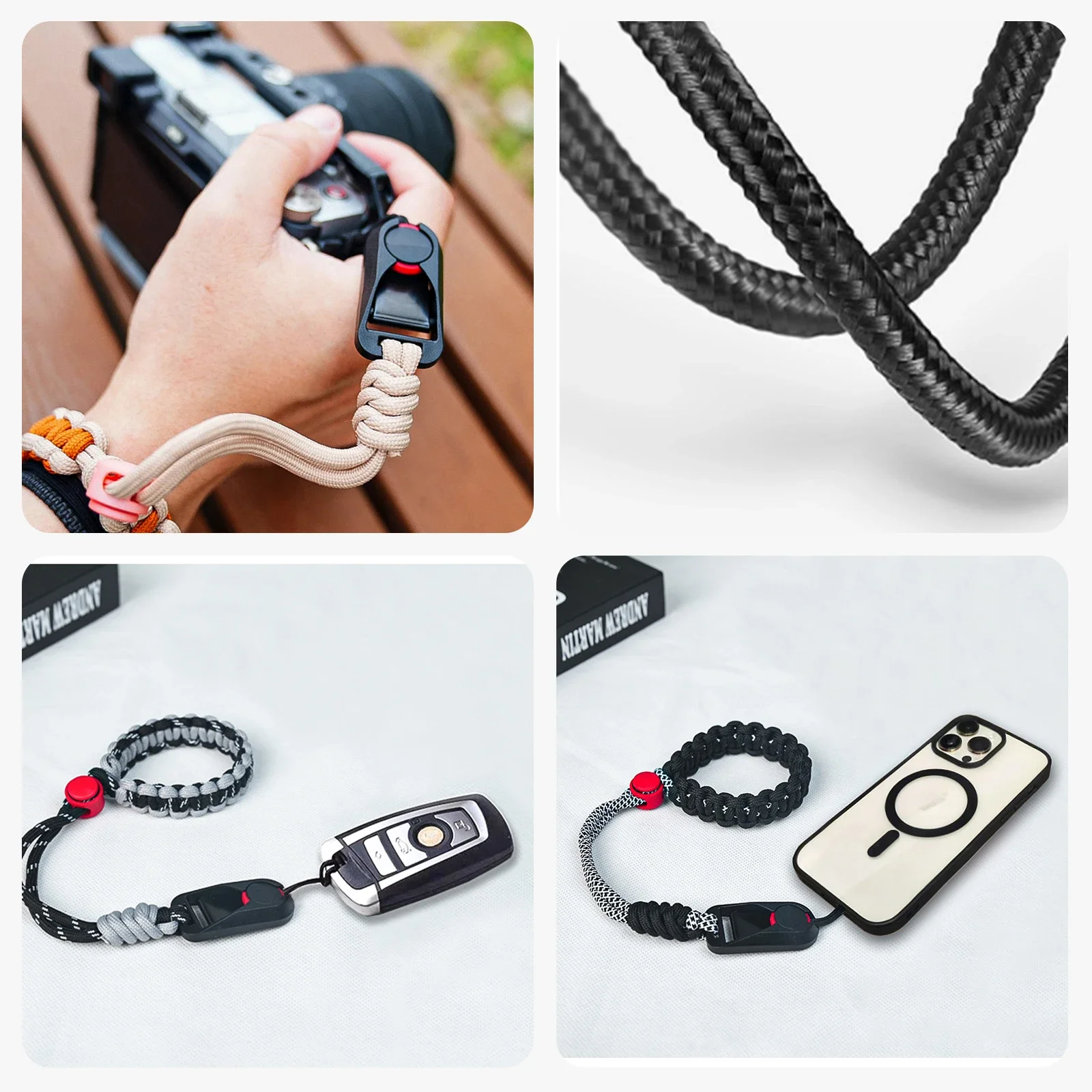 Quick Release Anti-Lost Camera Wrist Strap Nylon Braided Secure Hand Strap for DSLR Mirrorless Camera Outdoor Photography
