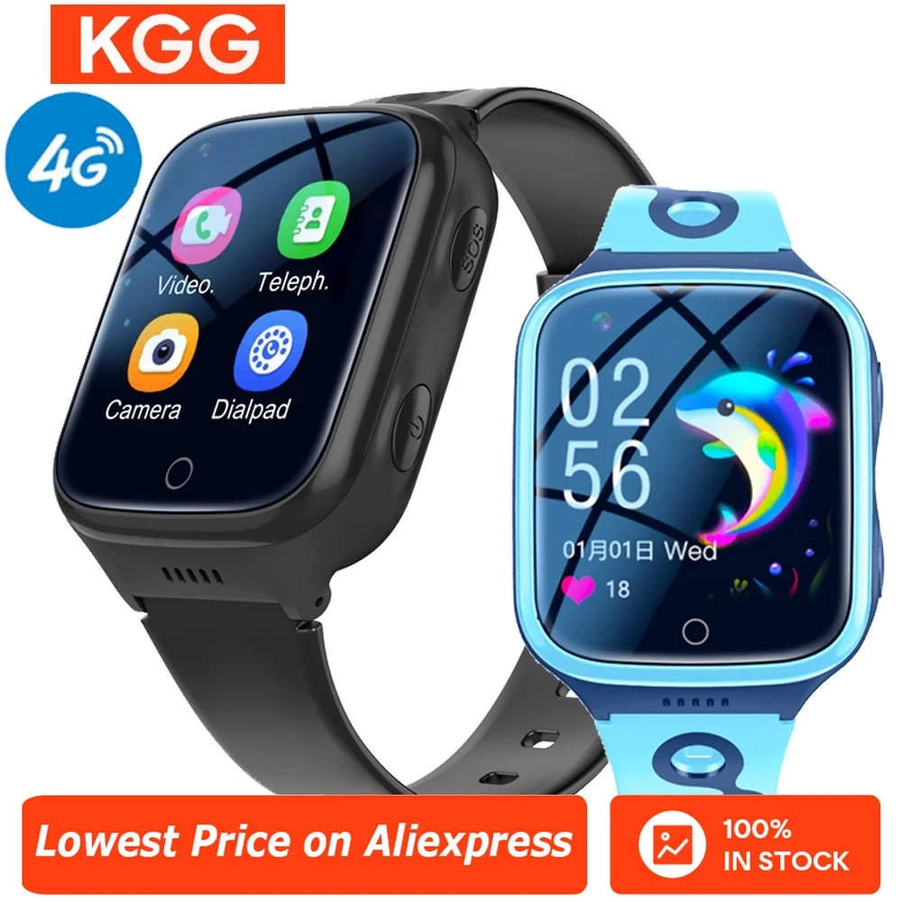 4G ساعة هاتف ذكية للأطفال K9 GPS Wifi Location SOS Call Back Monitor Video Call SmartWatch هدايا الأطفال بطارية 1000Mah