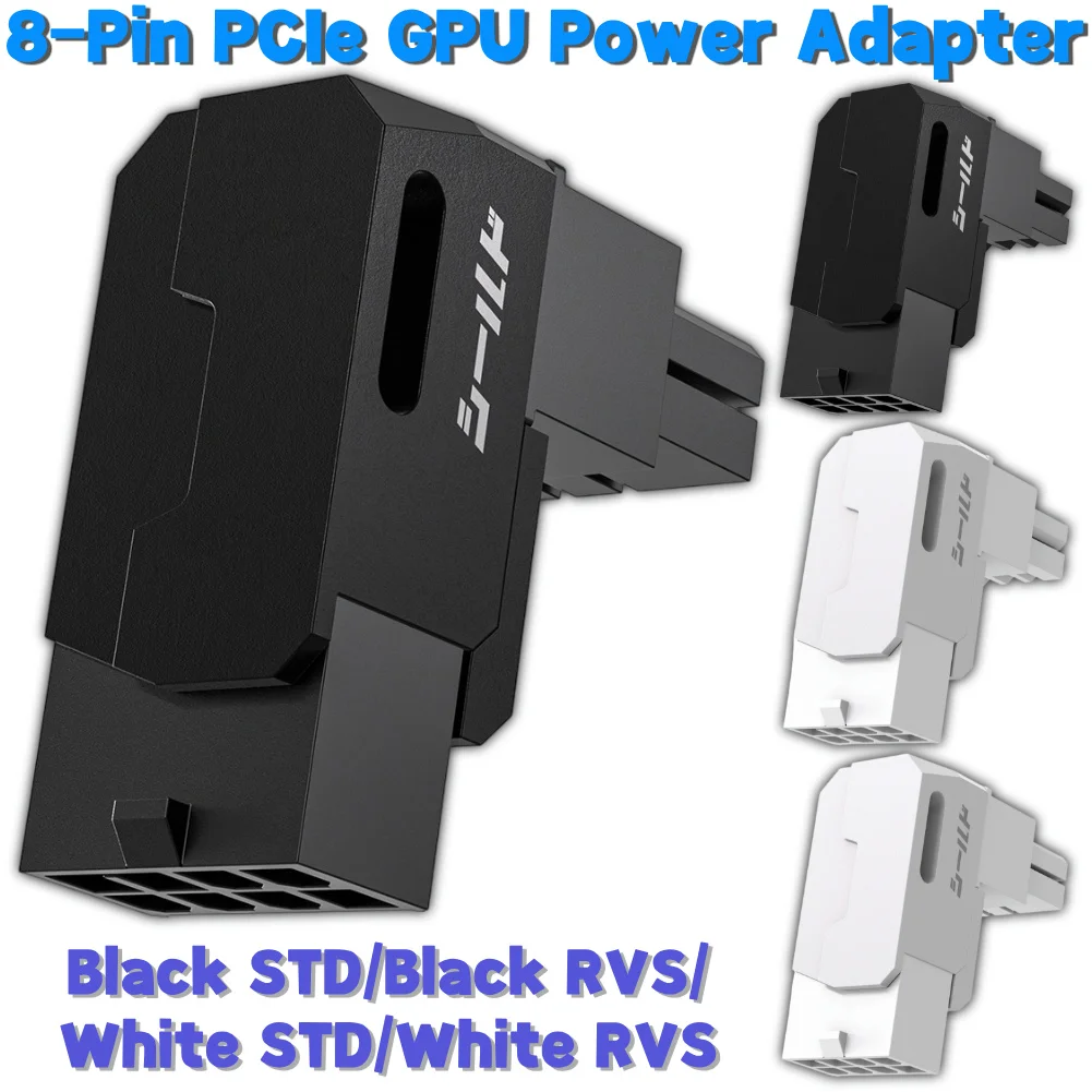 

8-Pin PCIe GPU Power Connector Adapter 90-Degree Angled Connector Power Steering Connector Graphics Card Power Adapter