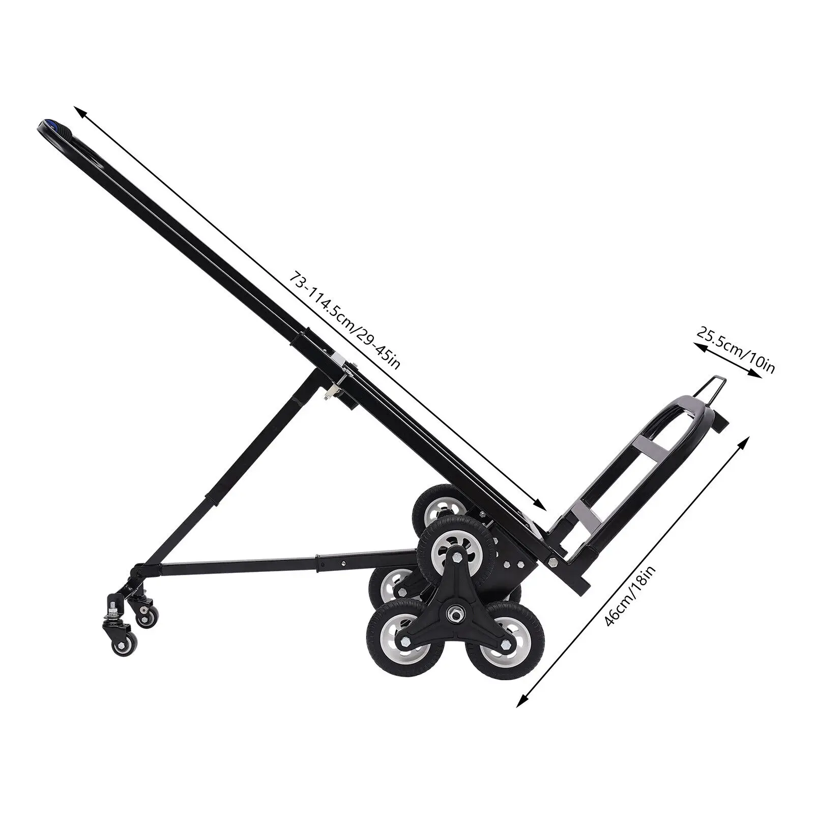 Stair Climbing Cart Hand Truck 330lbs Trolley with 8 Wheels & Adjustable Handle