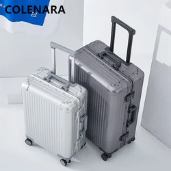 COLENARA 20''24 Inch Luggage New All-aluminum Magnesium Alloy Trolley Case Universal Boarding Box with Wheels Rolling Suitcase