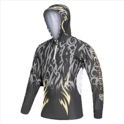 Camisetas de pesca con capucha de secado rápido para hombres, ropa de protección solar, Jerseys de pesca ligeros Anti-UV