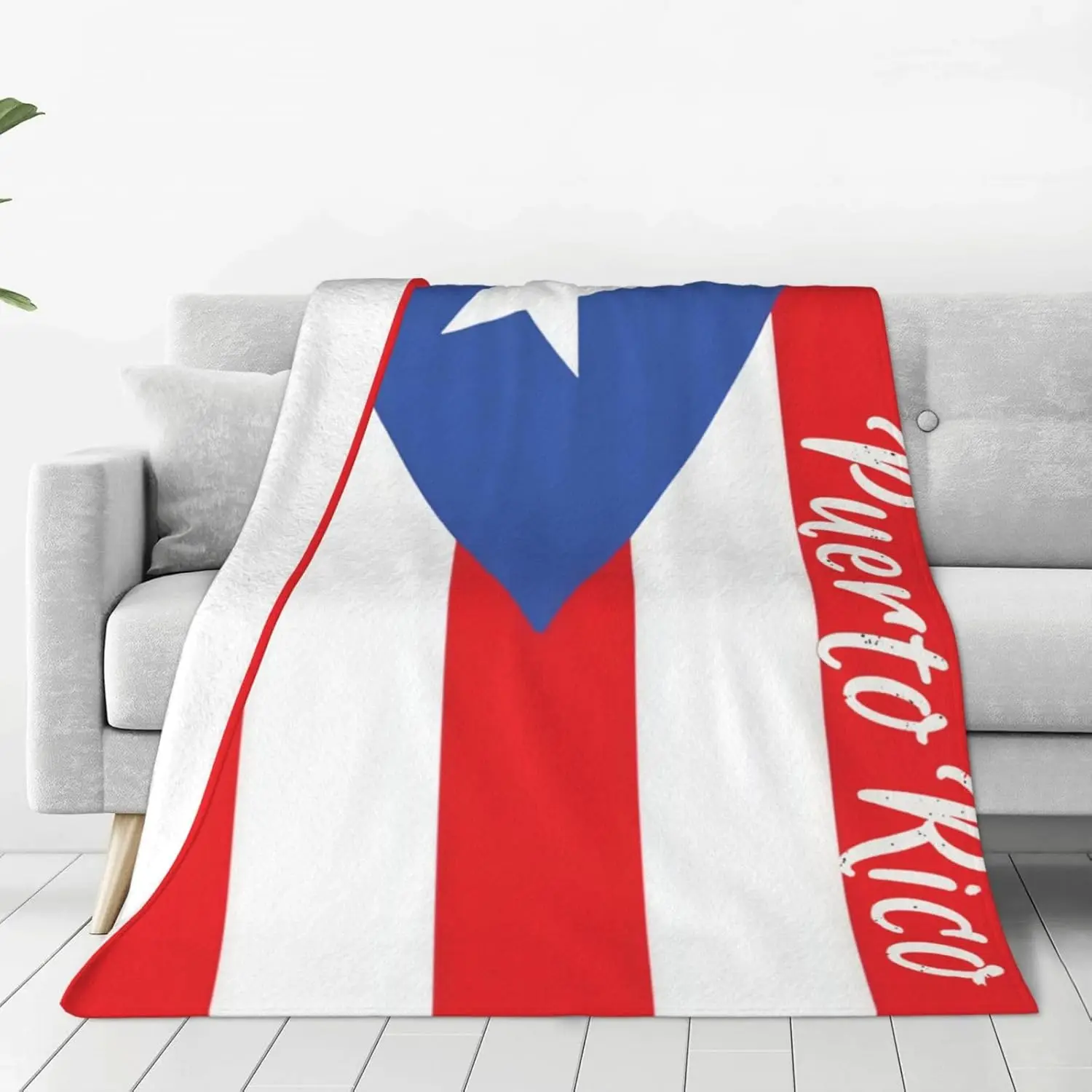 

Cute Puerto Rico Flag Blanket Super Soft Throw Blanket for Bed Couch Chair Camping Living Room Office Custom blankets