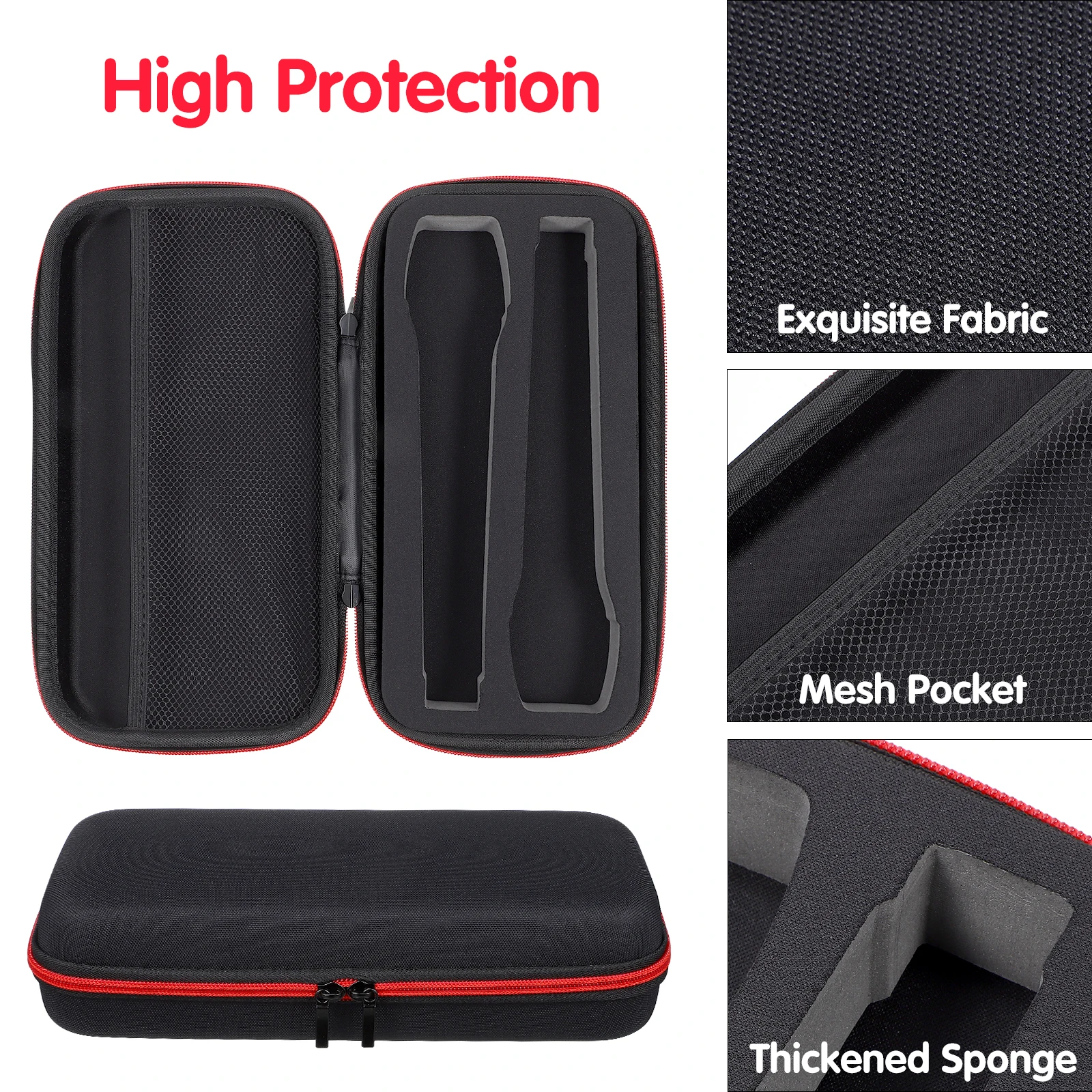 Eva Mic Pouch with Sponge Inner Zipper Closure for Microphone Case Storage Bag Portable Travel Dual DJ Belt