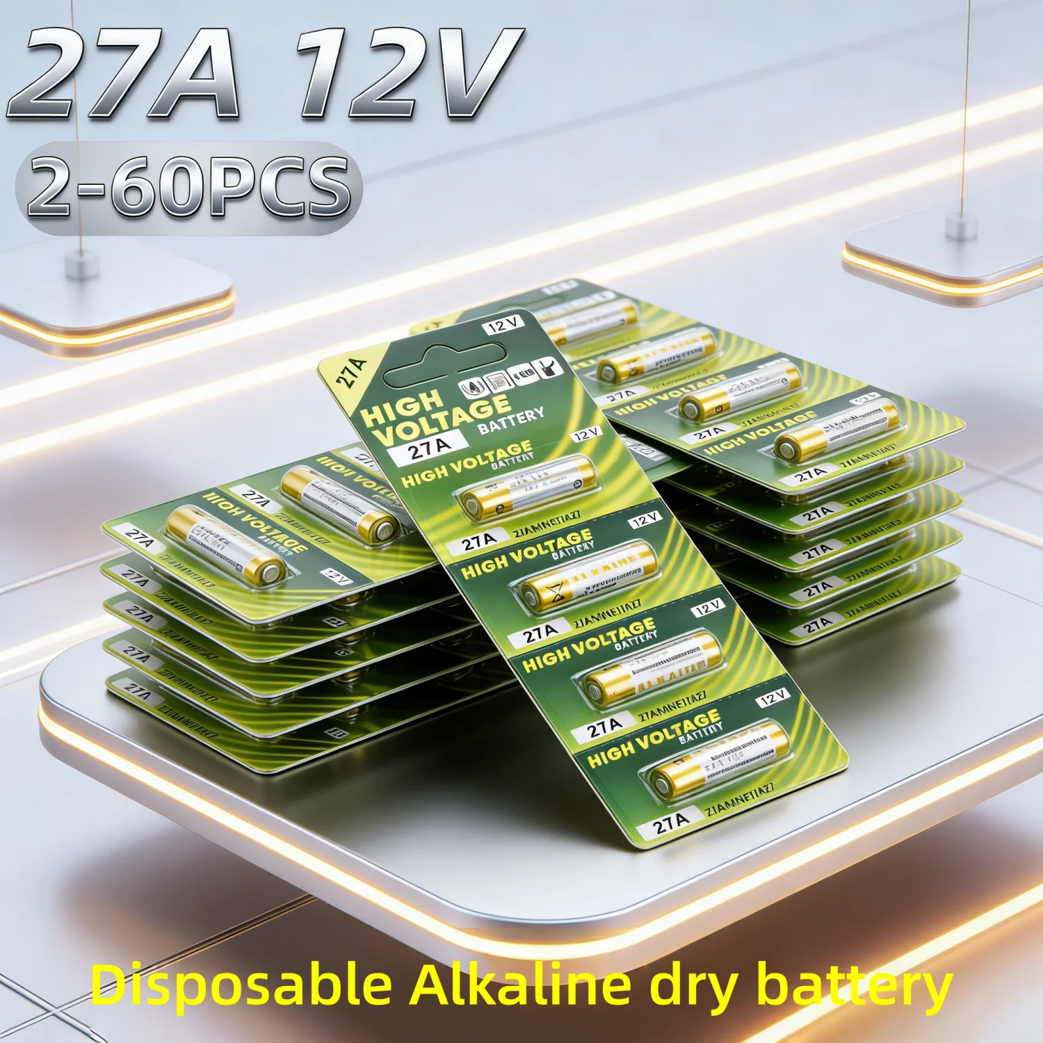 

5-60PCS 12V 27A Dry Alkaline Battery, Also A27/L828/K27A, for Remote Control, Gamepad, Flashlight, Doorbell Toys