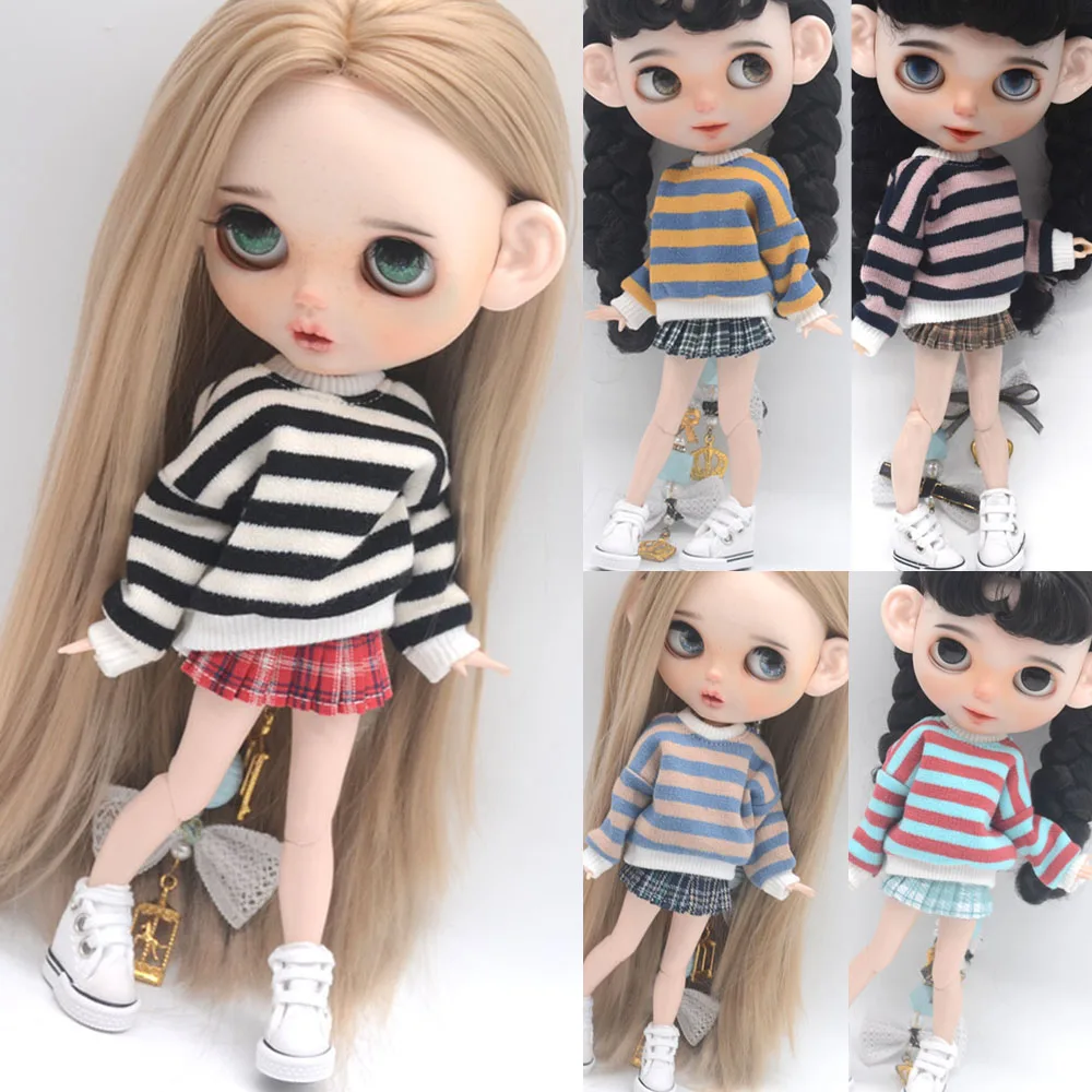 Fits Blyth clothes Azone OB22 OB24 Doll accessories three piece fashion sweater set