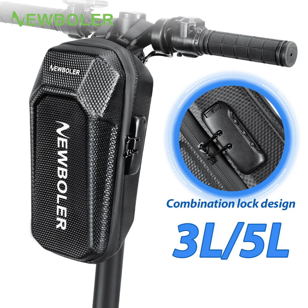 

NEWBOLER 3L/5L Electric Scooter Front Bag With Password Lock Waterproof EVA Large Capacity Universal Scooter Bag Accessories