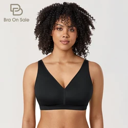 Sujetador sin aros de talla grande para mujer, Bralette de cobertura completa sin forro, cómodo y suave para dormir