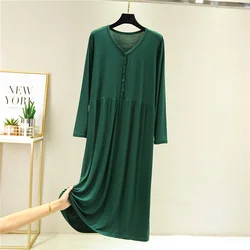 2023 New Summer Short Sleeve Dress Women's Clothing Large Size Loose Button V-Neck Home Casual Cotton Shirt Dress jp272