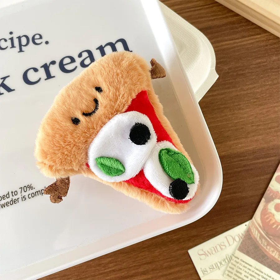 Colgante de muñeco de gato de peluche de pizza simulada Kawaii, mochila para niña, colgante de muñeca, bolso de pareja, llavero decorativo creativo, juguetes de regalo bonitos