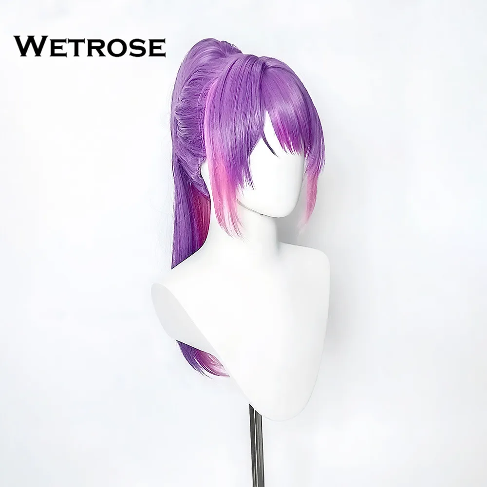 【Wetrose】متوفر في المخزون Tokoyami Towa شعر مستعار تأثيري الزي الجديد Hololive Holo Vtuber مجموعة كاملة شعر مستعار عيد الهالوين