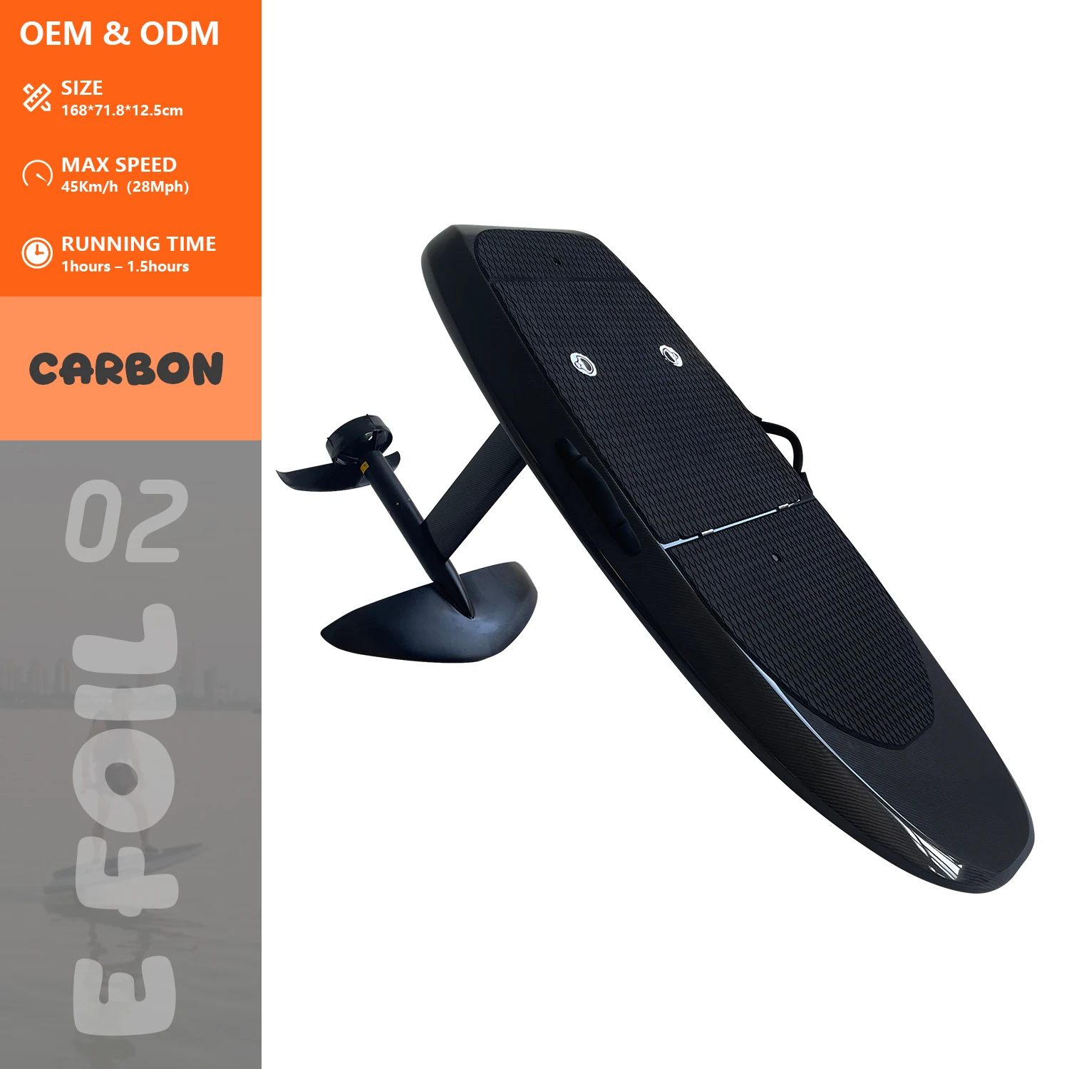 High Quality 168cm Blue EFoil Carbon Fiber Electric Hydrofoil Surfboard 6000W Power 58V 40AH Battery Electric Surfboard E Foil
