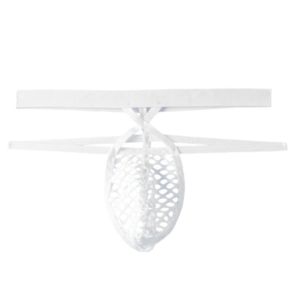 

Sensual Men's Mesh Thong With Double Strap Waistband See Through Fishnet Design Soft Stretchy Fabric For All Day Comfort