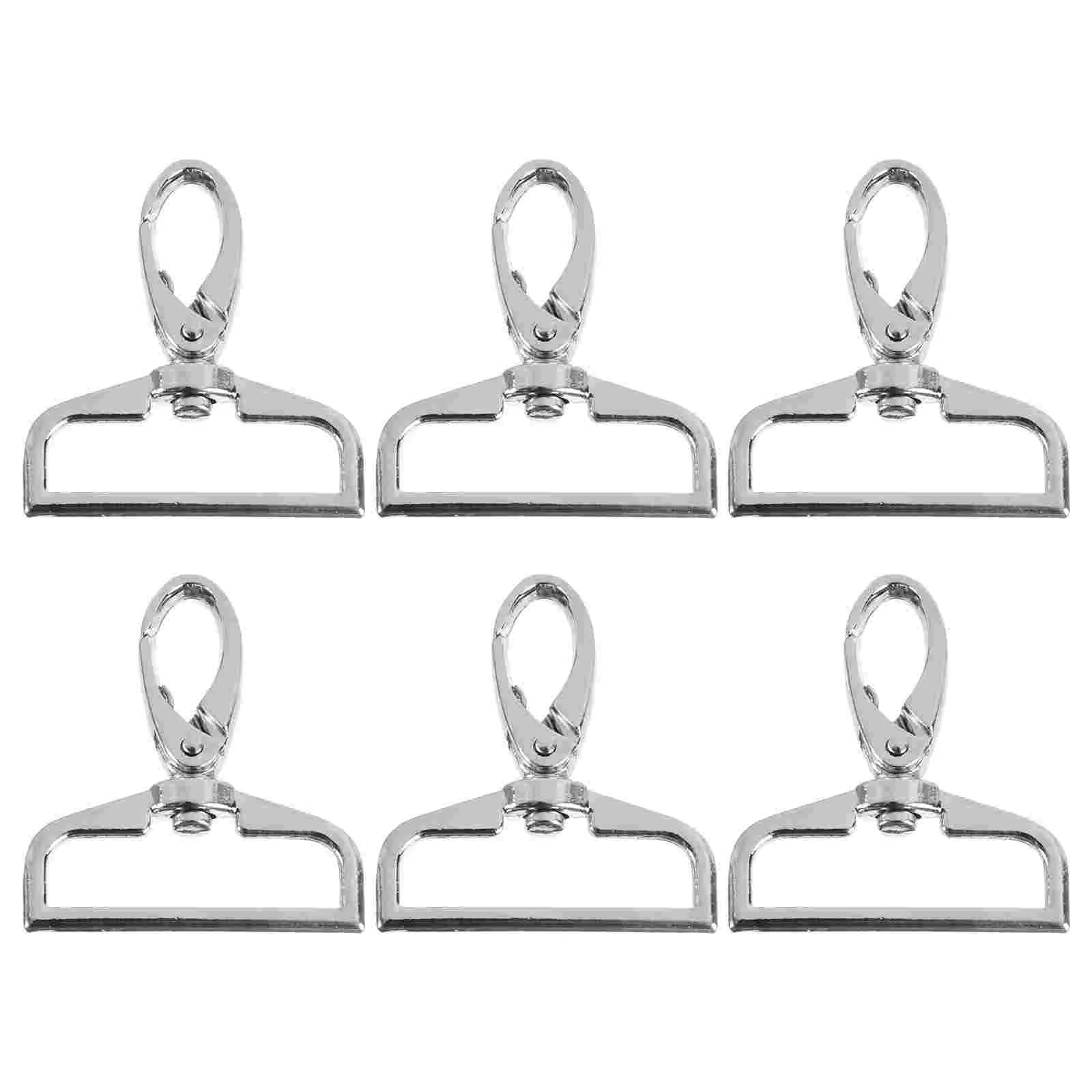 

6pcs 15 Inch Inside Diameter D-Ring Lobster Clasp Claw Swivel Eye Snap Clasp Hook for Strap (Silver)