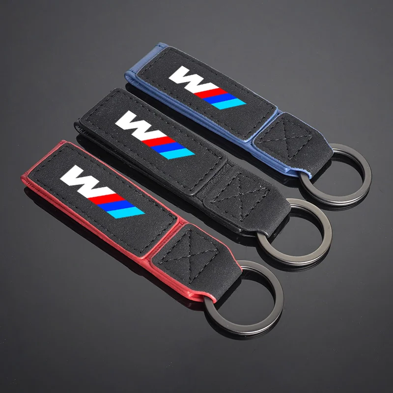 ل BMW M X1 X2 X3 X5 X6 E46 E39 E90 E36E60 E34 E30 F30 G20 شعار السيارة المفاتيح جلد الغزال كيرينغ قلادة هدايا اكسسوارات