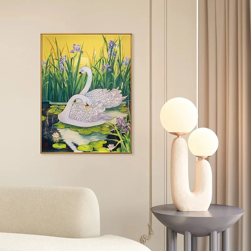 Zhu Bingren Copper‑Zither‑Harmony Copper Wall Art Framed Painting Decor For Corridor Living Room Bedroom Blessing Business Gift