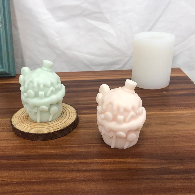 Christmas Stereo Sweet House Candle Mould Diy Cream Aromatherapy Gypsum Fragrant Stone Cake Silicone Mold