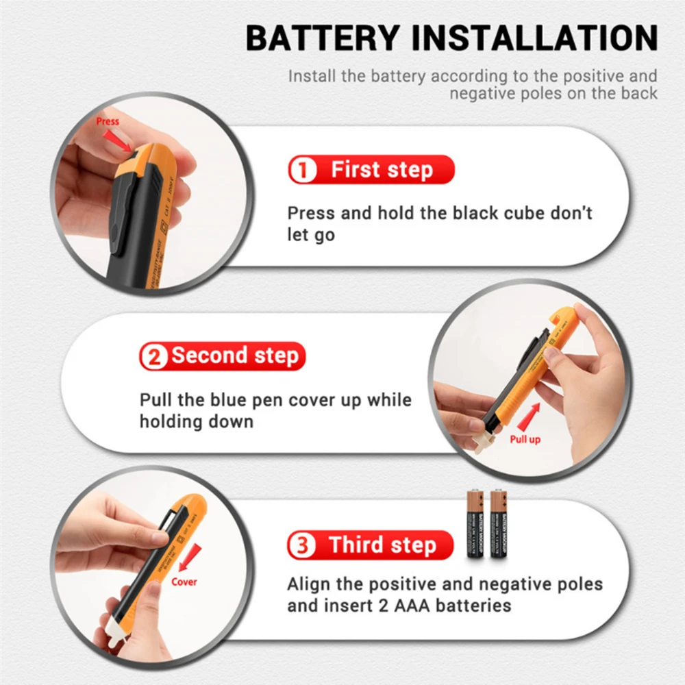 Electric indicator 90-1000V Non-Contact Socket Wall AC Power Outlet Voltage Detector Sensor Tester Pen LED light AC 110V-220V