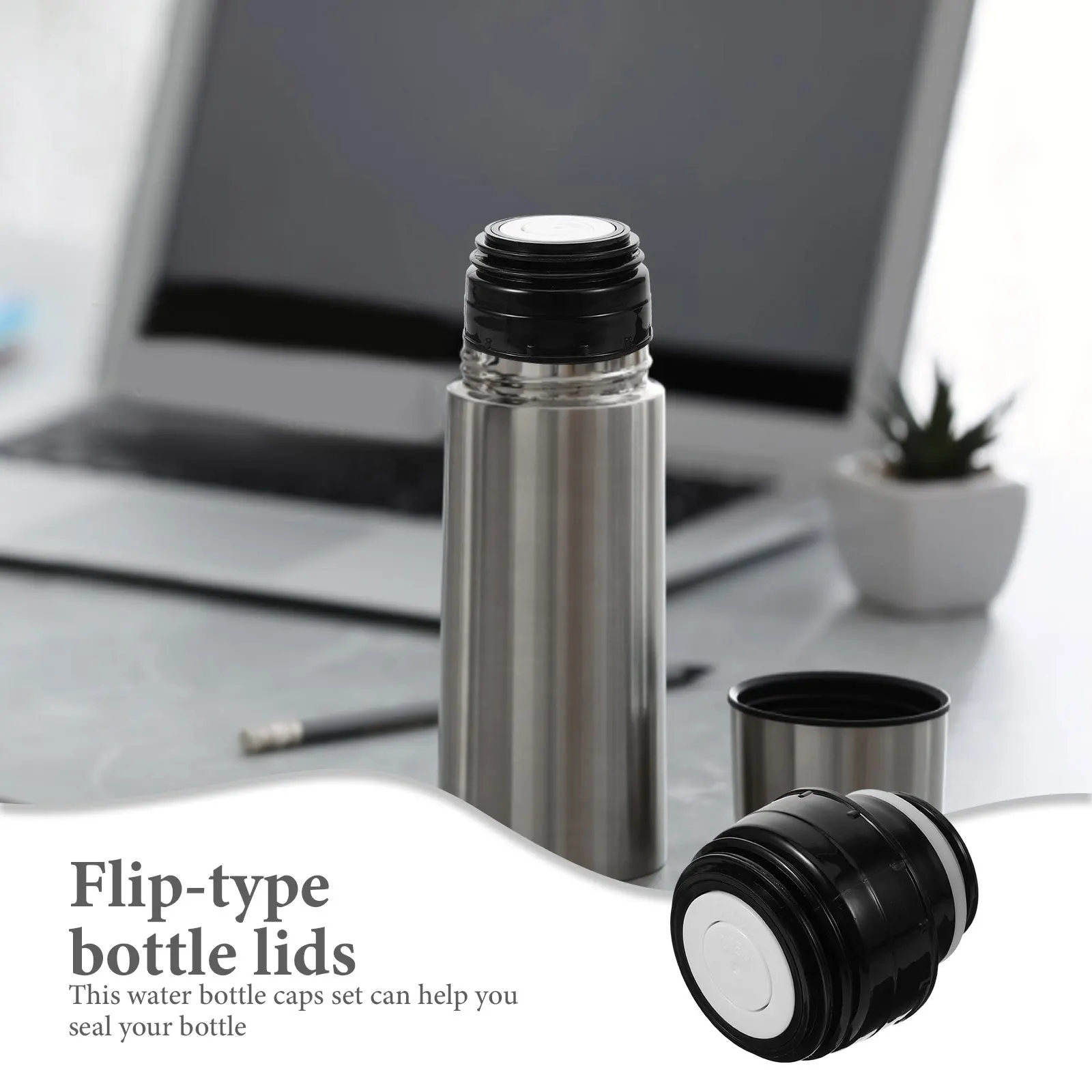 

Insulated Water Bottle Lid Leak-Proof Flip Top Replacement Cap For Thermal Jug Portable Container Durable Plastic Sealing
