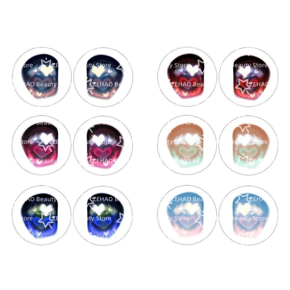 Irregular Peach Heart Eyes Glass Blyth BJD Doll Round Glass Eye Cabochon 10MM-40MM Handmade Drop Glue Eye Pupil Girl Toy JD020