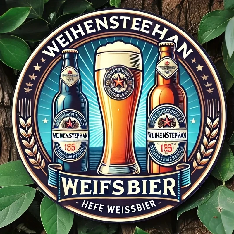 2D Flat, 1 Piece Williams Stepan Wheat Beer Metal Sign - Vintage Bavarian Wall Art Plaque, Durable Iron Art Decoration for Bars