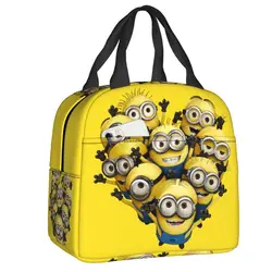 Custom Minions Cartoon Heart Lunch Bag uomo donna Cooler Warm Insulated Lunch box per bambini in età scolare