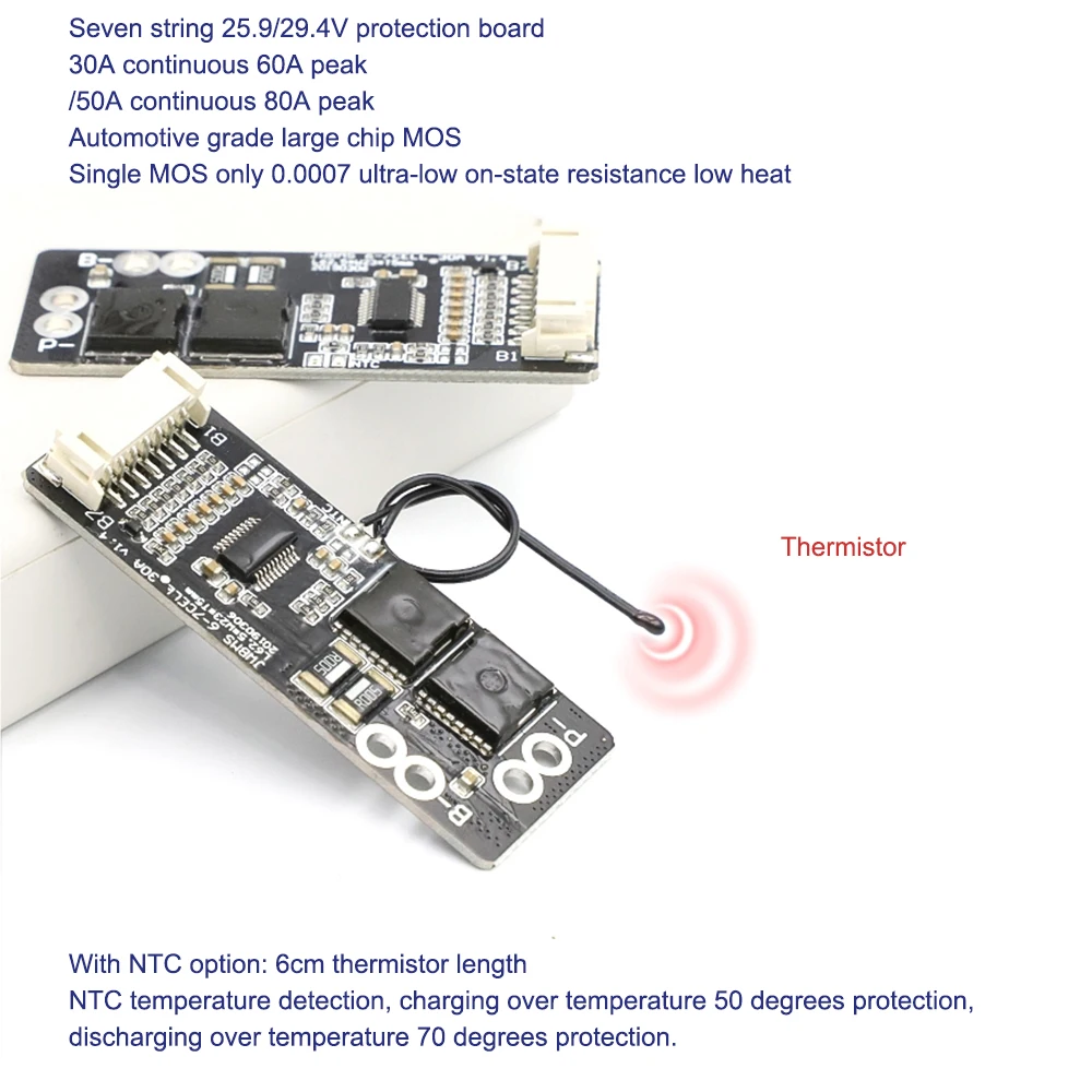 6S 30A/7S 30A/6S 50A/7S 50A BMS Board with NTC for 3.7V Ternary Lithium Battery Protection Board/BMS 7S/BMS 6S Board