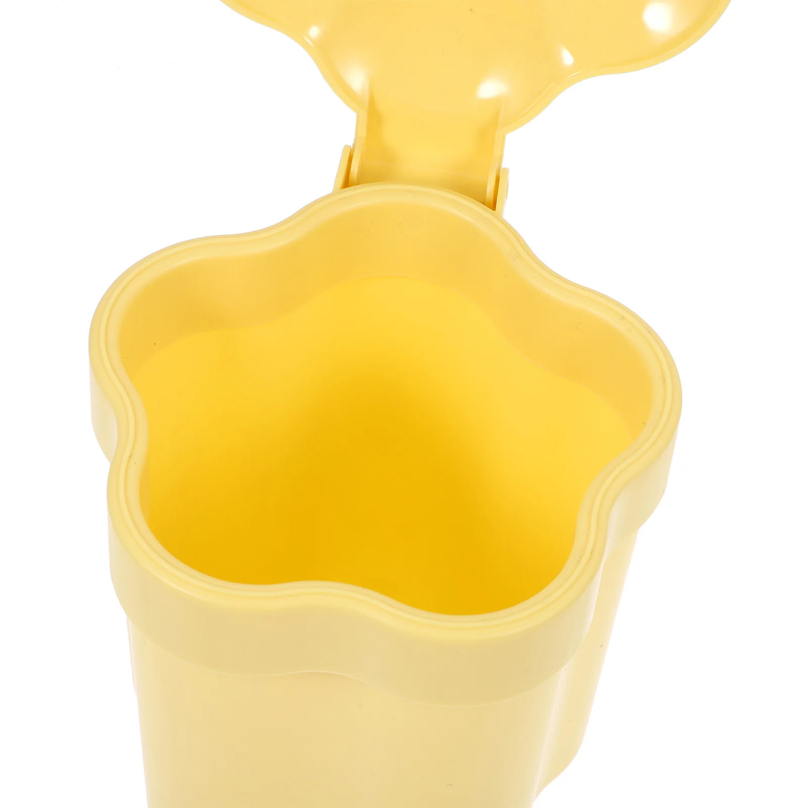 

Desktop Trash Bin Small Size Plastic Material Sturdy Lid Design Convenient Storage Container Home Office