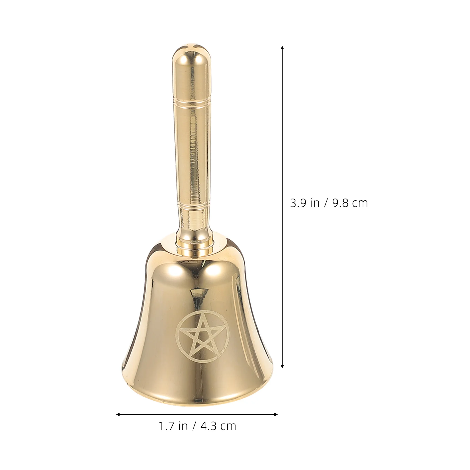 

Exquisite Pentagram Handheld Bell Metal Altar Bell for Tarot Ceremony Divination Ritual Desktop Decoration Altar Supplies