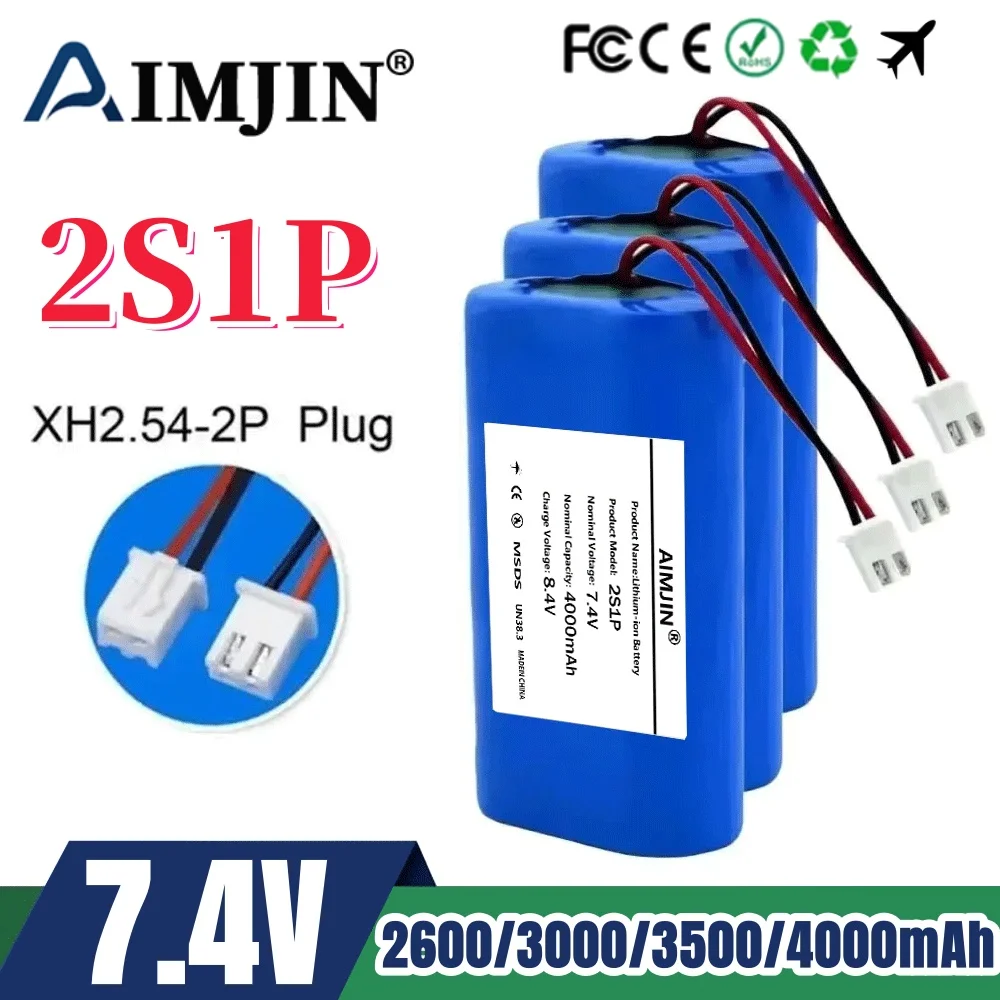 Original battery 18650 7.4V 2S1P Battery Pack Batteries XH2.54 PLUG 3000mah 3500mah 4000mah 2600mAh Rechargeable Battery Plug