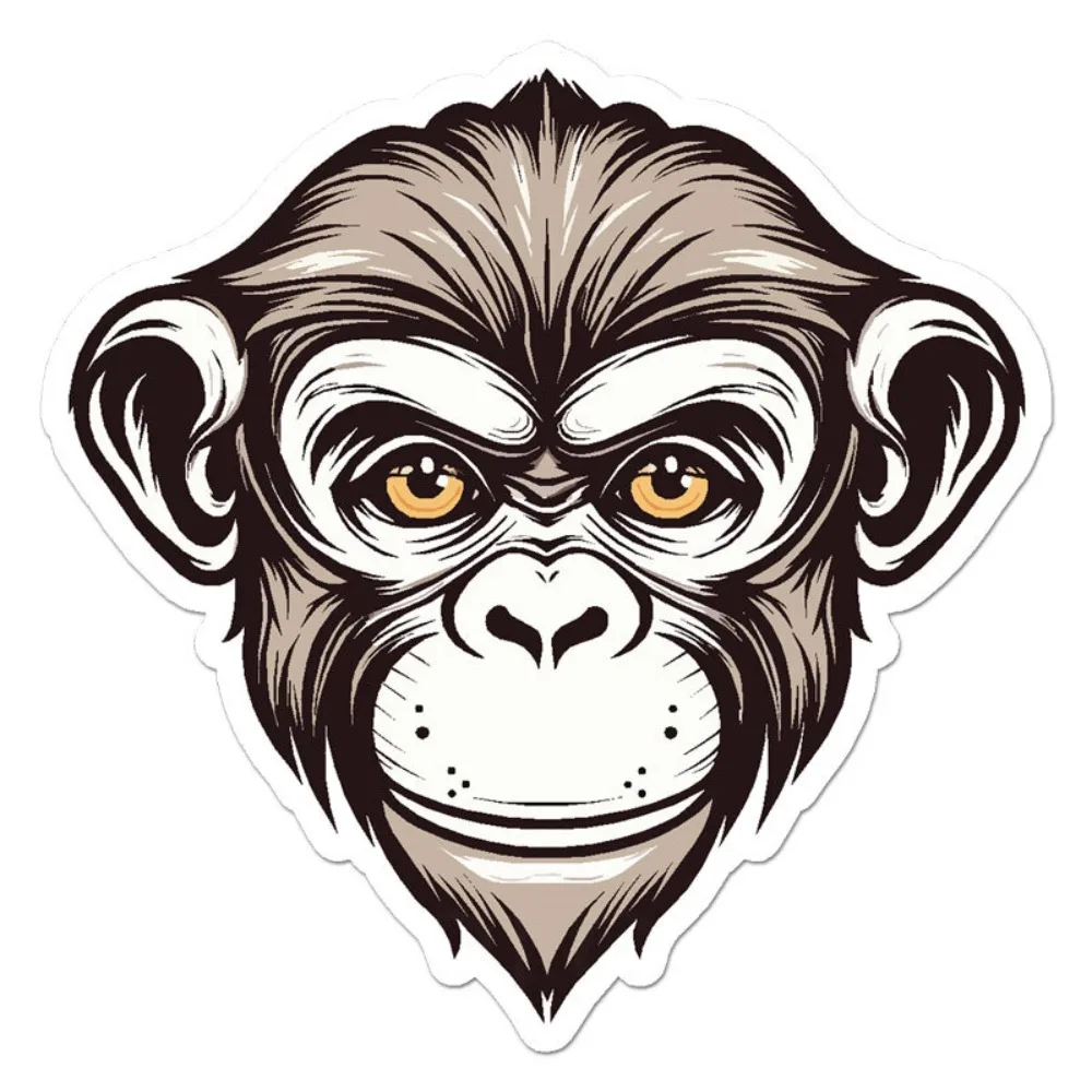 

Chimp Monkey Gorilla Vinyl Decal Sticker Indoor Outdoor Waterproof Car Laptop Window Bumper Cool Cute Vintage Retro Aesthetic