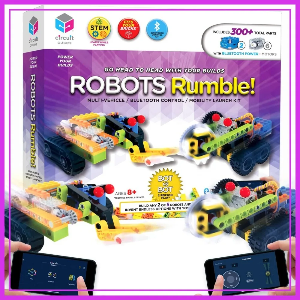 2-Player Robot Building Kit with Remote Control – STEM Engineering Toy for Kids 8+
