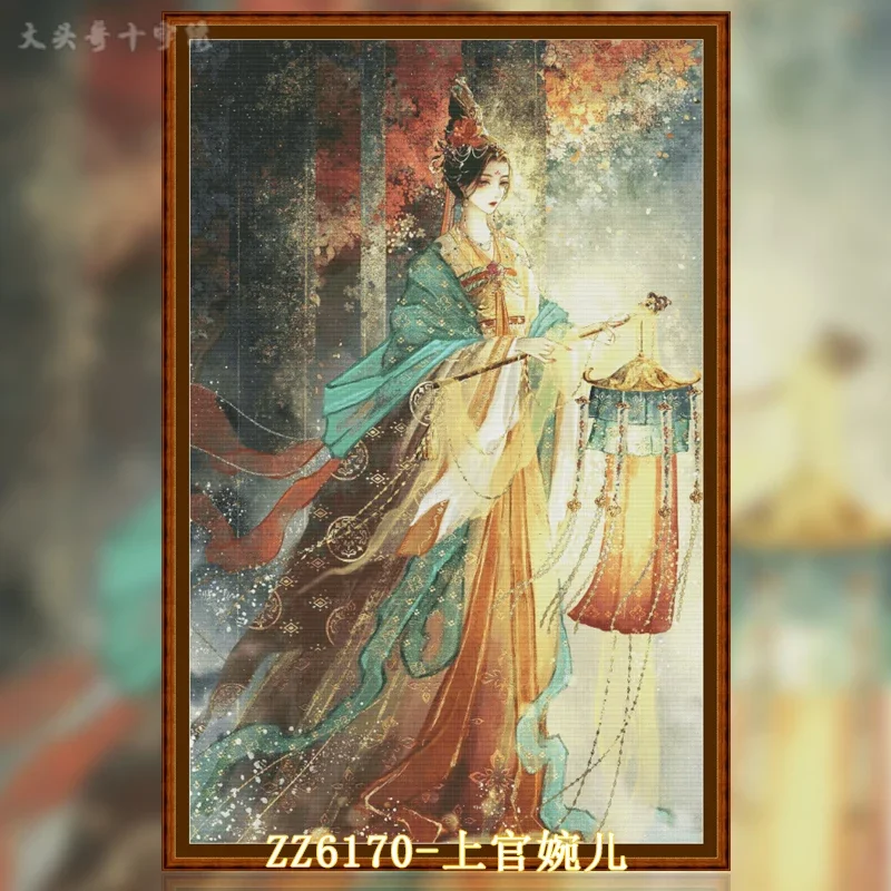[ZZ6170-Shangguan Waner] Stamped Cross Stitch Kit 14CT 16CT Pre Printed Canvas Cotton Threads DIY Embroidery for Home Wall Decor