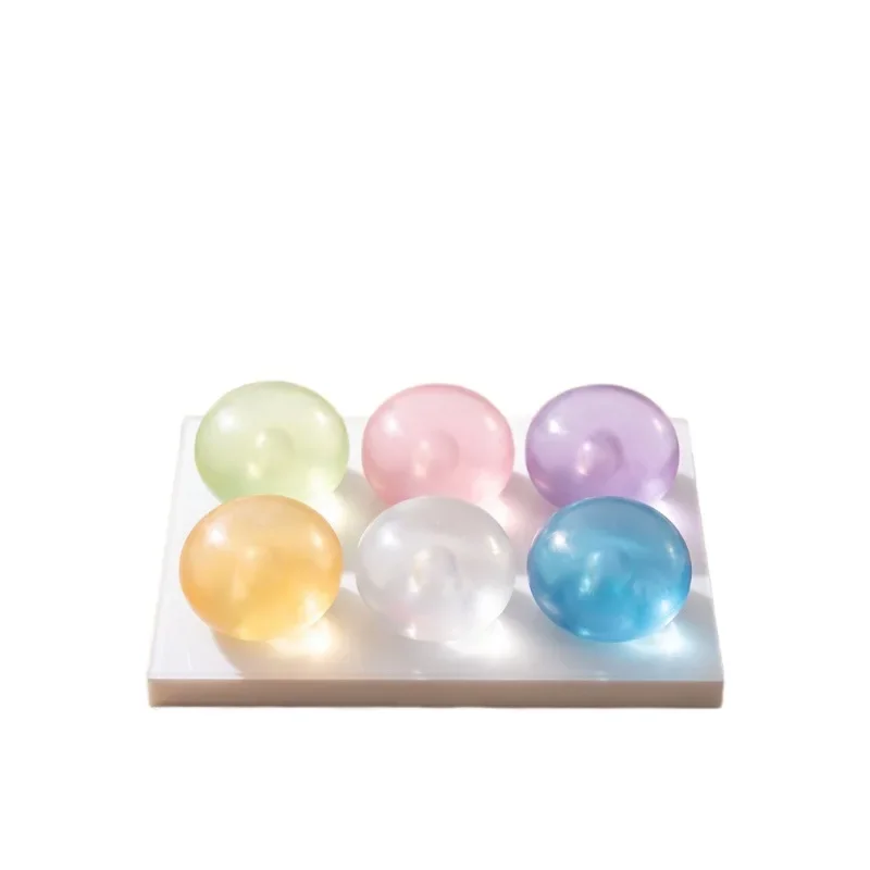 6CM Quetschbares Mochi Fidget-Spielzeug aus Kunststoff, Transparent, Kokosnussöl, Vaseline, Lustiges Anti-Stress-Sensorik-Spielzeug, Geschenke für Erwachsene – Detail 5