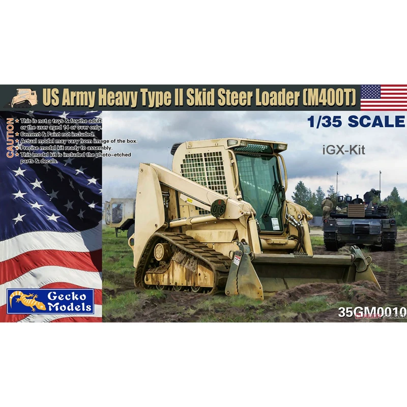 

Gecko 35GM0010 1:35 Scale US Army Heavy Type II M400T Skid Steer Loader Plastic Building Hobby Craft Toy Assembly Model Kit