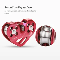 Cable Trolley Pulley Rock Climbing Pulley 30KN Dual Pulley Zip Line Cable Trolley Outdoor Rock Climbing Equipment