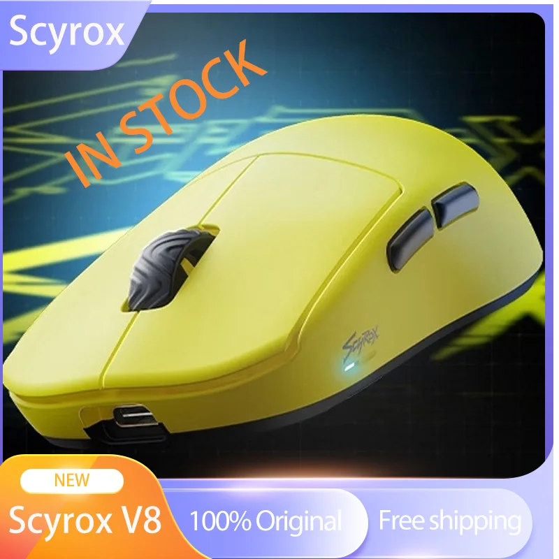 Scyrox V8 Dual Mode Mouse Lightweight Wireless Mouse 8k 36g Game Office Paw3950 Nordic 52840 Com0puter Peripheral 2.4g PC Gift