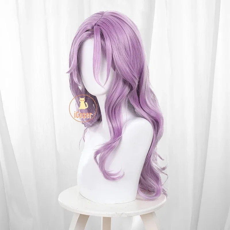 25COSHonkai ستار السكك الحديدية اليشم سيدة Bonajade شعر مستعار تأثيري الأرجواني الشعر الطويل عشرة الحجر حفلة الهالوين للنساء الفتيات الدعائم iCos #3