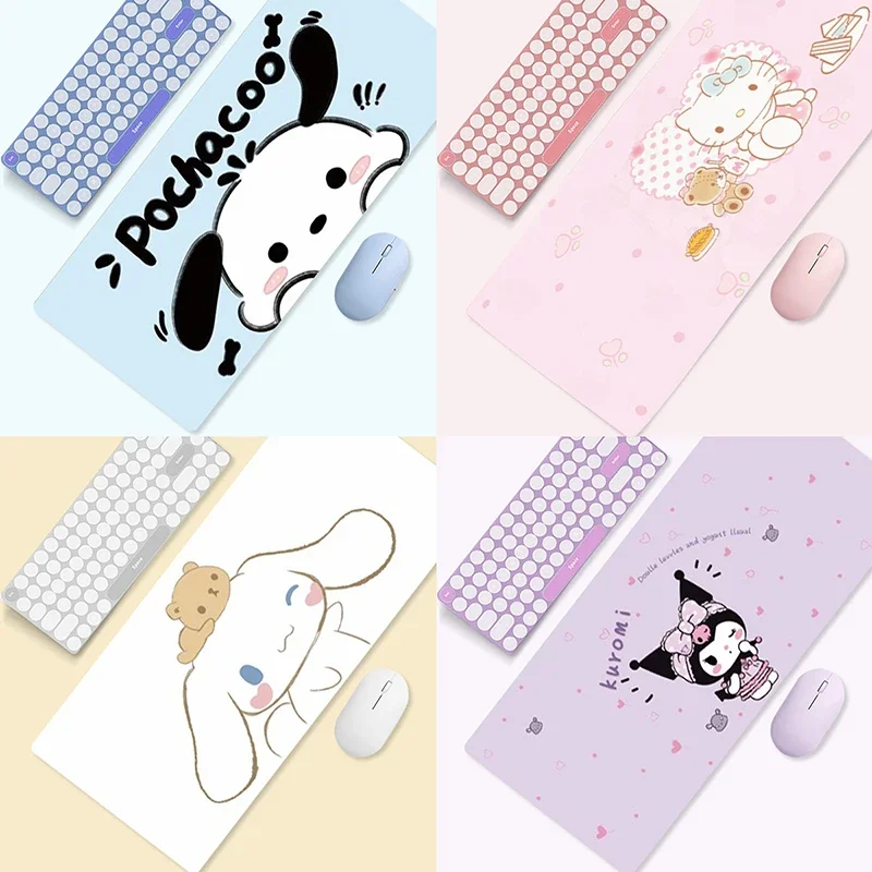 Sanrio Large Size Office Desk Mat Hello Kitty Melody Kuromi Cinnamoroll Non-slip Computer Mouse Pad Game Pads Pc Accessories