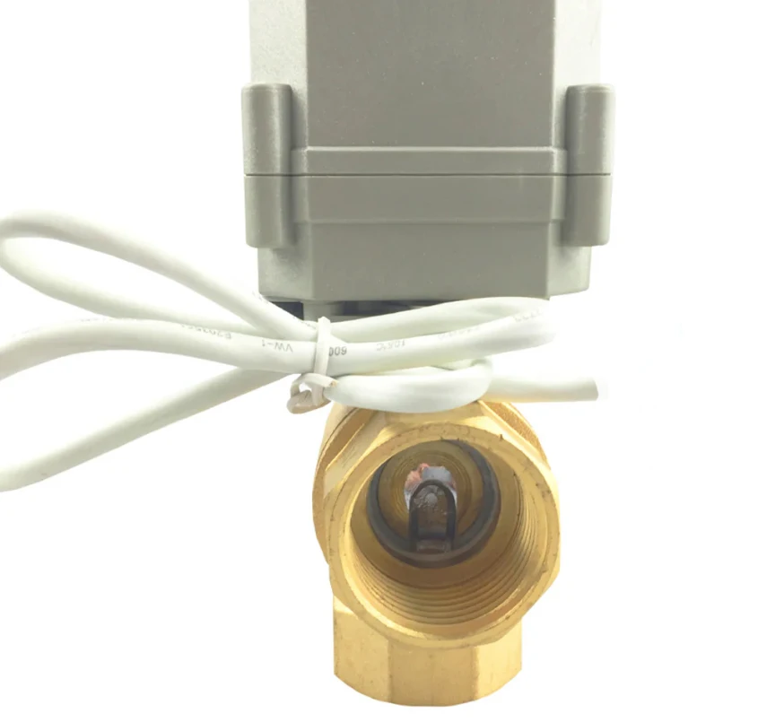 3/4'' DN15 Brass 3 Way T-type AC/DC9-24V CR202 Electric Ball Valve 2 Wires Switching Control Valve Auto Return