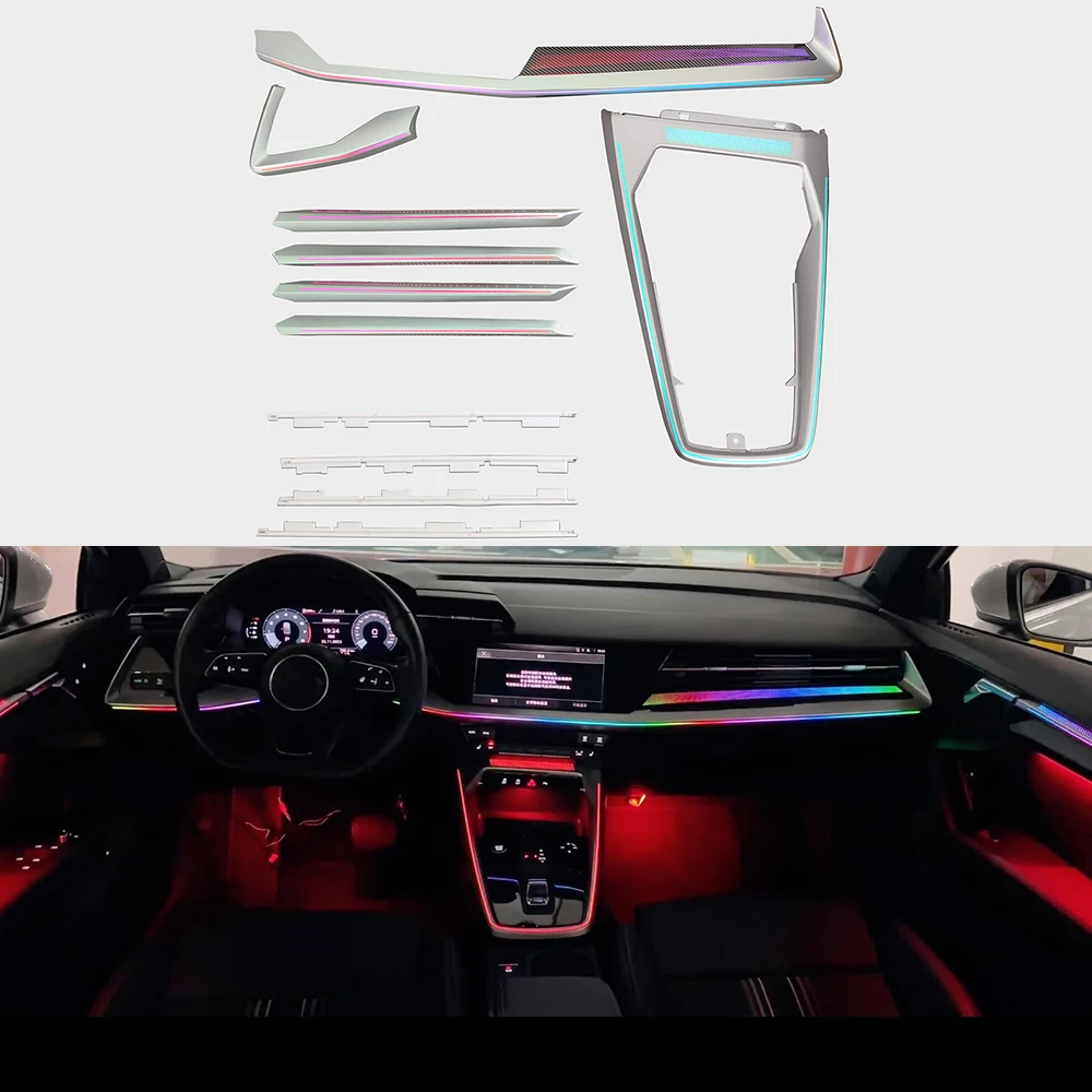 

For 2021-2025 Audi A3 Interior LED Ambient Light Kit – MMI & App-Controlled RGB Magic Symphony Atmosphere Lights