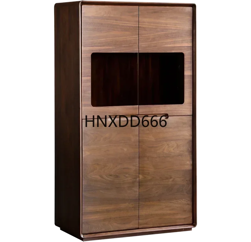 

Nordic Black Walnut Sideboard Cabinet Solid Wood Tea Japanese Log Modern Minimalist Locker Restaurant Multi-Functional