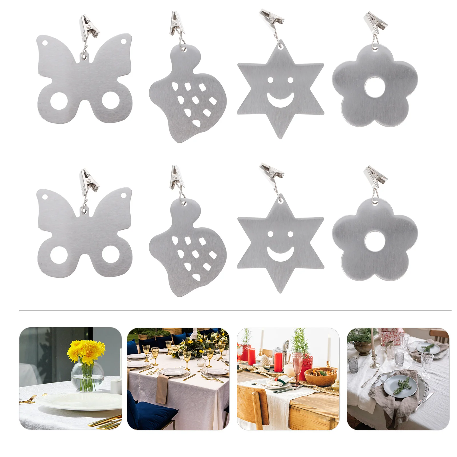 

8pcs Tablecloth Clips Sunflower Shape Windproof Table Cloth Clamp For Outdoor Indoor Use Party Wedding Picnic Reliable