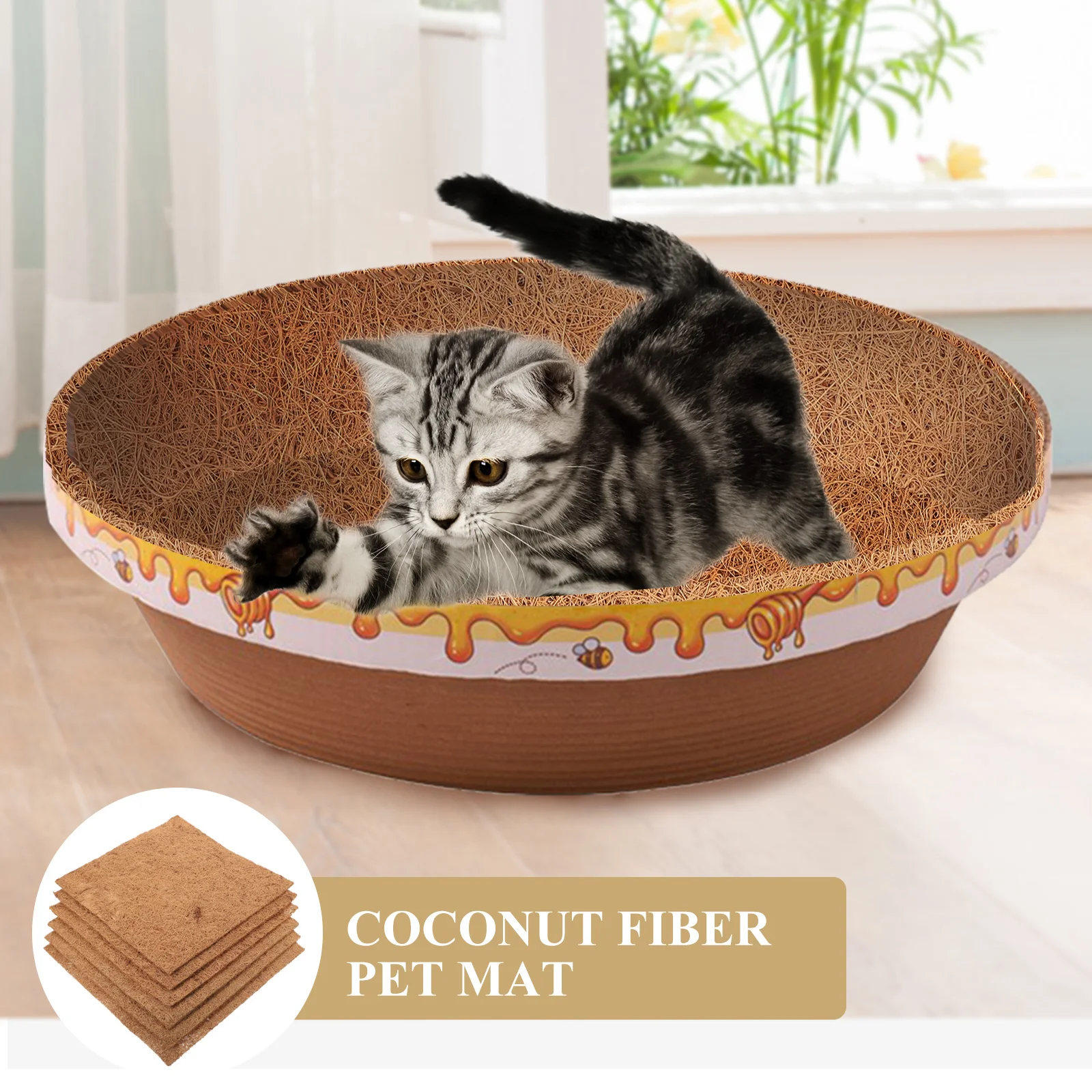 

6pcs Coconut Fiber Pet Pad Chicken Nest Mats Breeding Reptile Multiuses Chickens Poultry Carpet Safe Easy Use