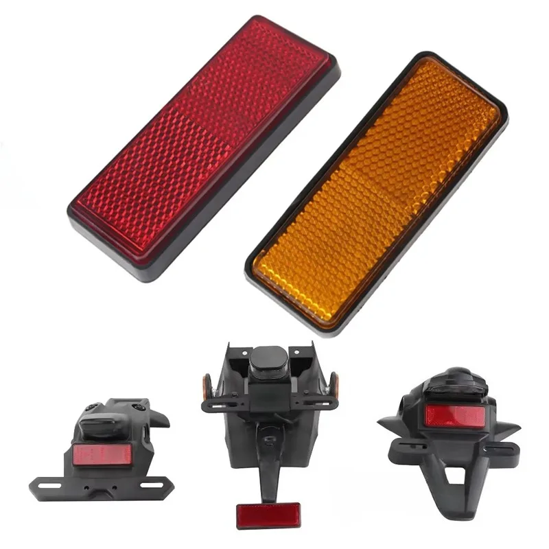 1Pc Rectangular Reflector Plate, Universal Safety Reflective Marker for Motorcycle Replacement Motorbike Exterior Accessories
