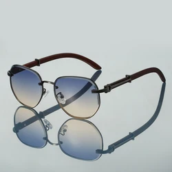KAMMPT New Fashion Metal Gradient Shades Women Ins Brand Design Sunglasses Chic Multi Color Lens Driving Anti UV Sunglasses