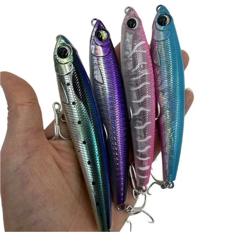 

2pcs 115mm/60g Long Casting Sinking Minnow Pencil Big Game Artificial Hard Bait 5X Hook Tuna Sea Bass Trout Fishing Swimbait