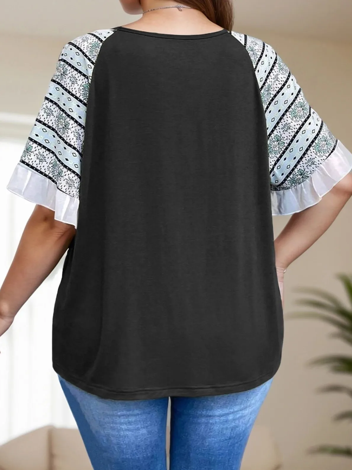 

plus Size Women's V-Ne Loose Fit ort Sve Cleanfit Thi Winter Ladies Faion A-Line Sve Midi Dr